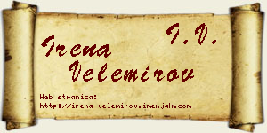 Irena Velemirov vizit kartica